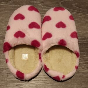 Pink Heart Pattern Slippers